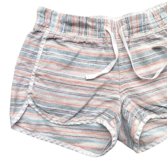 Athleta Bali & Beachside Cabo Linen Shorts Size 4 Gray Striped Lot of 2 Pockets - Picture 9 of 13